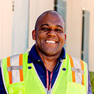 Man in bright work vest