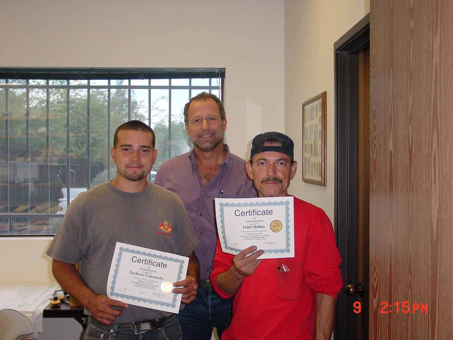 Employees receiving certificate